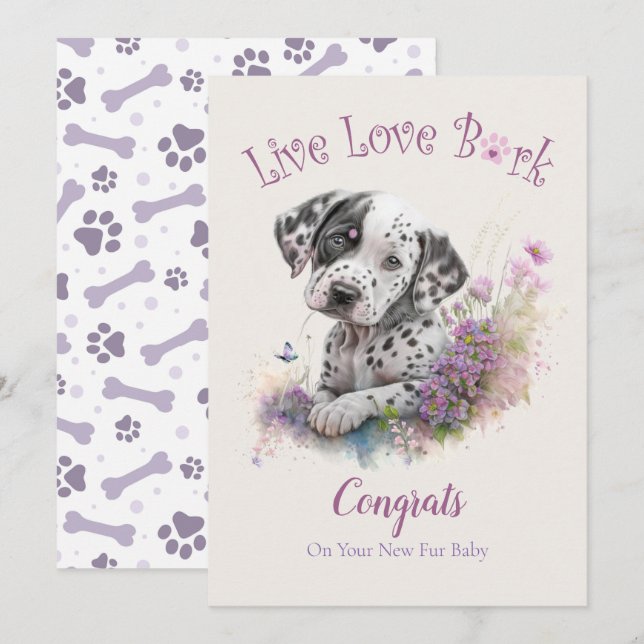 Tarjeta Adopción de Perro Dálmata, Día Gotcha (Anverso / Reverso)