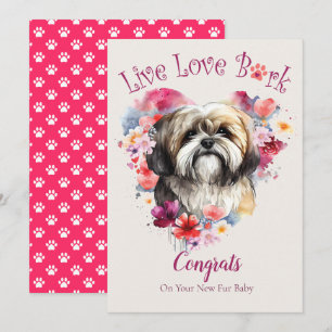 Tarjeta Adopción de Perro Lhasa Apso, Día Gotcha