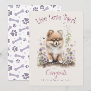 Tarjeta Adopción de Perro Pomerania, Día Gotcha