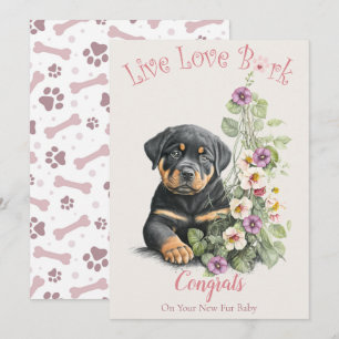 Tarjeta Adopción de Perro Rottweiler, Día de la Llegada