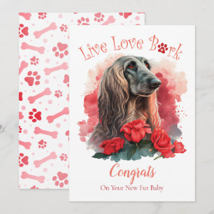 Tarjeta Adopción de Perro Sabueso Afgano, Día Gotcha