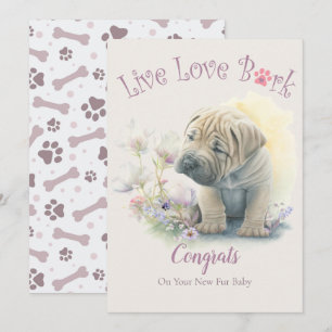 Tarjeta Adopción de Perro Shar-pei, Día de la Llegada