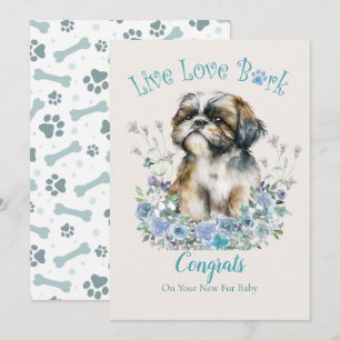 Tarjeta Adopción de Perro Shih Tzu, Día Gotcha