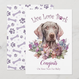 Tarjeta Adopción de Perro Weimaraner, Día de la Llegada