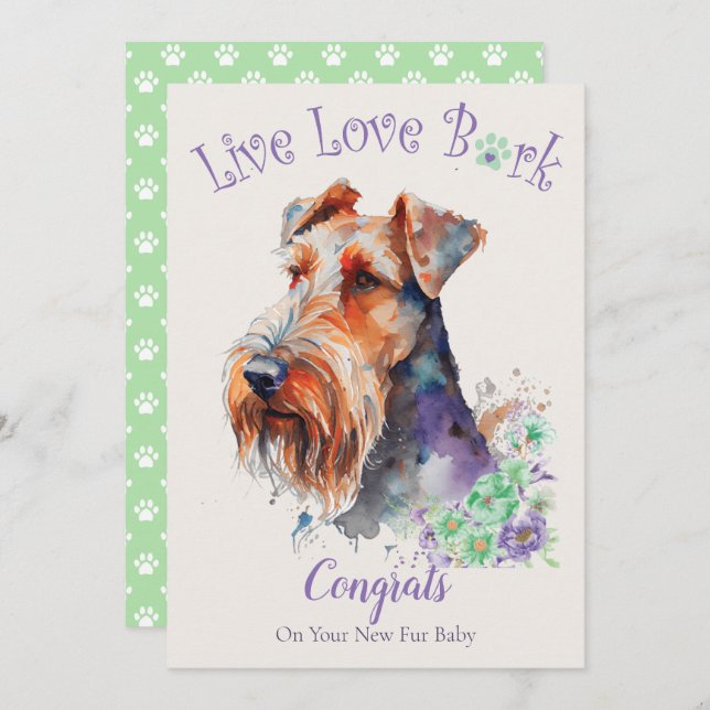 Tarjeta Adopción de Perros Airedale, Día de la Adopción (Anverso / Reverso)