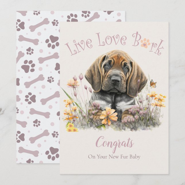 Tarjeta Adopción de Perros Bloodhound, Día de Gotcha (Anverso / Reverso)