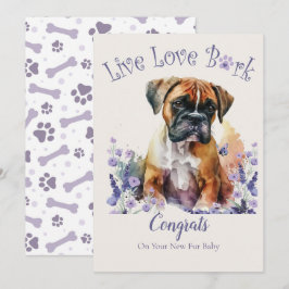 Tarjeta Adopción de Perros Boxer, Día de la Llegada