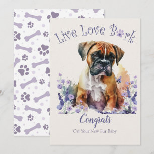 Tarjeta Adopción de Perros Boxer, Día de la Llegada