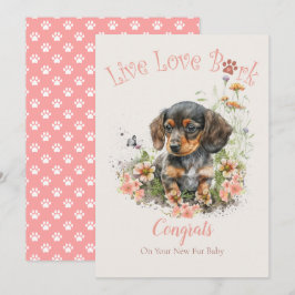 Tarjeta Adopción de Perros Dachshund, Día de la Llegada