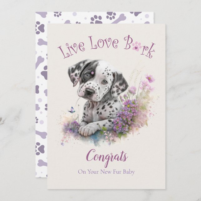 Tarjeta Adopción de Perros Dálmatas, Día Gotcha (Anverso / Reverso)