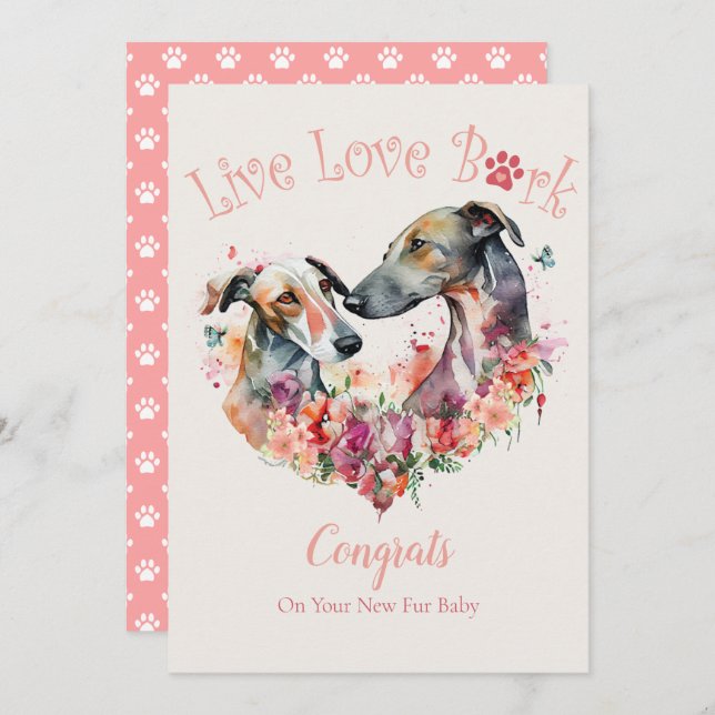 Tarjeta Adopción de Perros Galgo, Día Gotcha (Anverso / Reverso)