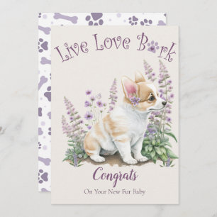 Tarjeta Adopción Floral Corgi Dog Mom