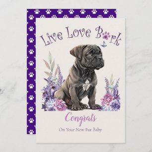 Tarjeta Adopción Floral de Cane Corso Dog Mom