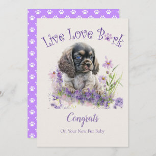 Tarjeta Adopción Floral De La Madre Del Perro Cocker Spani