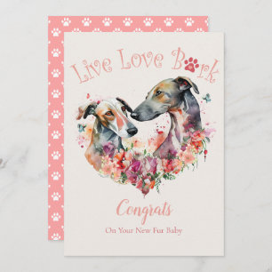 Tarjeta Adopción Floral De La Madre Del Perro Greyhound