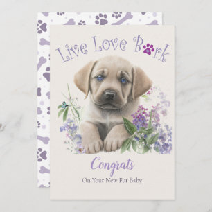 Tarjeta Adopción Floral de Labrador Dog Mom