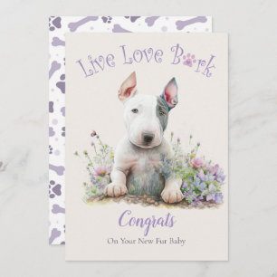 Tarjeta Adopción Floral de madre de perro toro