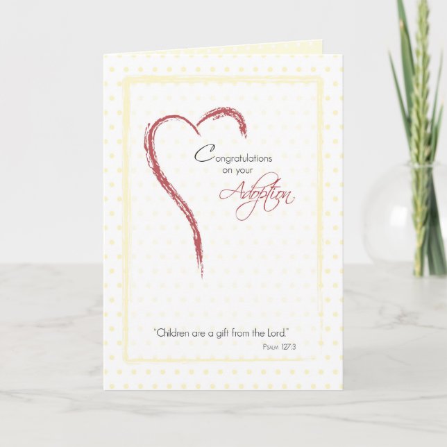 Tarjeta Adopción neutral enhorabuena amarillo, religioso (Anverso)