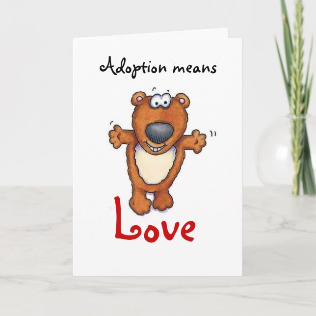 Tarjeta adopción significa amor (Anverso)