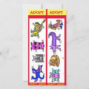 Tarjeta Adoptar No Comprar, Rescate Animal, Marcadores