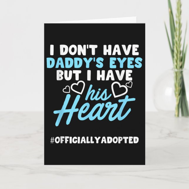 Tarjeta Adoption Announcement Day Family Dad Heart  (Anverso)