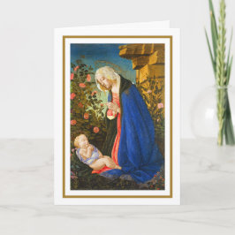 TARJETA ADORA VIRGEN DE NIÑO CRISTO DORMIDO