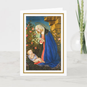 TARJETA ADORA VIRGEN DE NIÑO CRISTO DORMIDO