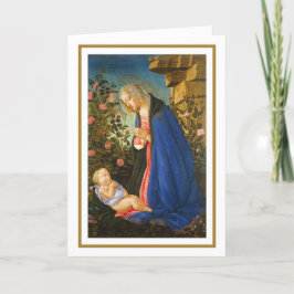 TARJETA ADORA VIRGEN DE NIÑO CRISTO DORMIDO