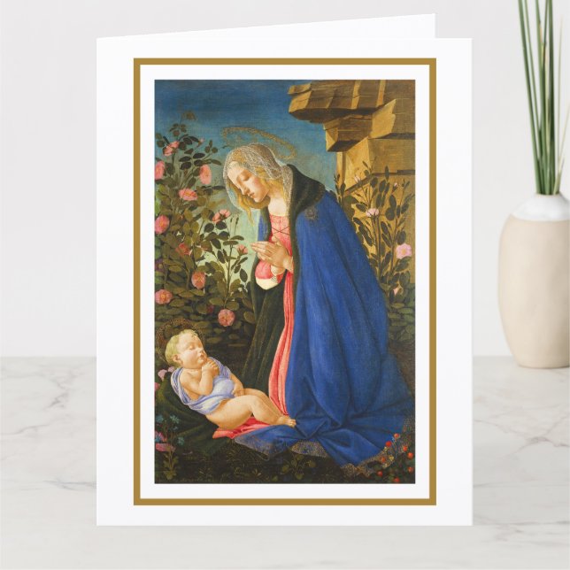 TARJETA ADORA VIRGEN DE NIÑO CRISTO DORMIDO (Anverso)