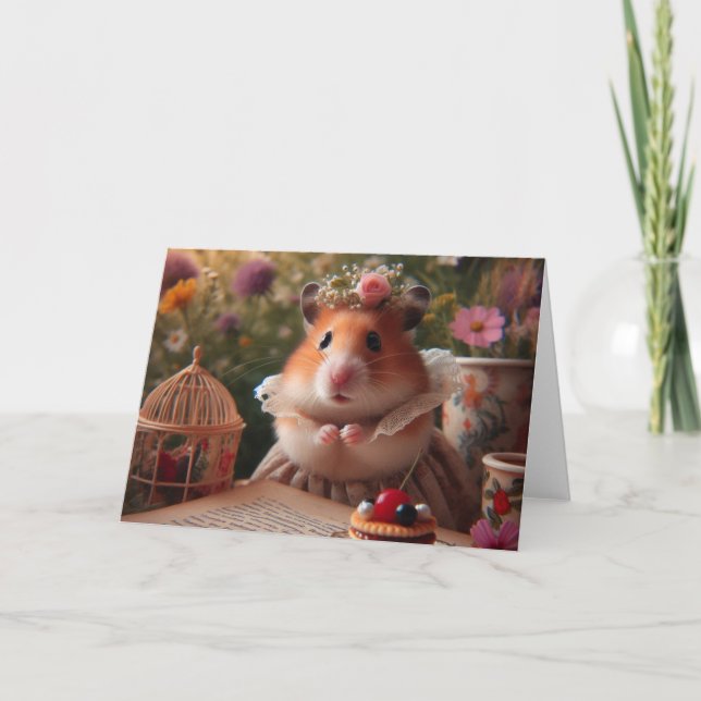 Tarjeta Adorable Actriz de Hamster de verano medio (Anverso)