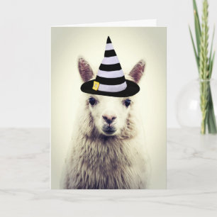 Tarjeta Adorable Alpaca, Halloween
