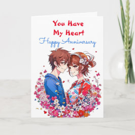 Tarjeta Adorable aniversario personalizado de pareja anima