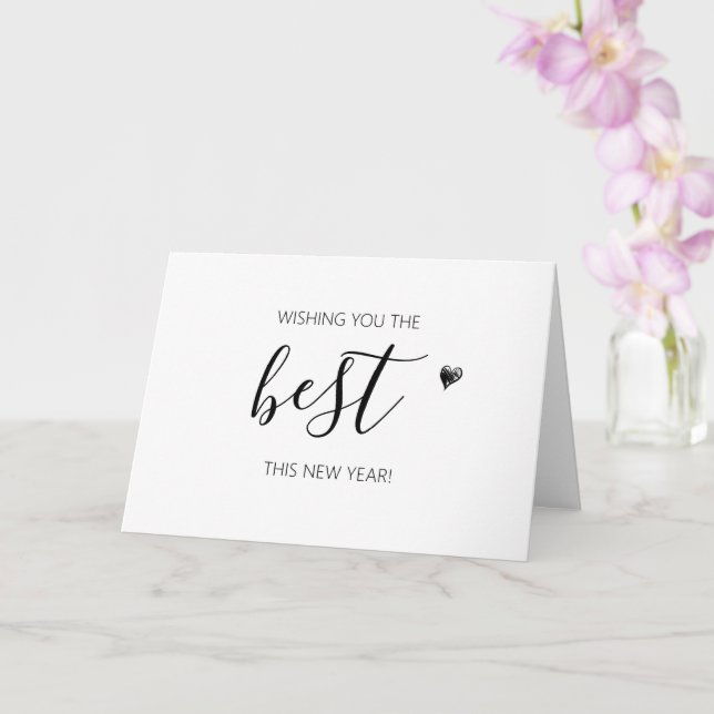 Tarjeta adorable año nuevo minimalista (Orquídea)