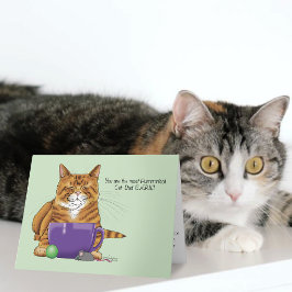 Tarjeta Adorable Atigrado Naranja Día del Padre Púrpura Ve