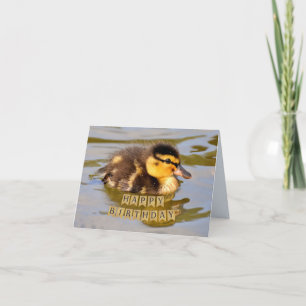 Tarjeta Adorable bebé Duckling en el Feliz Cumpleaños de l