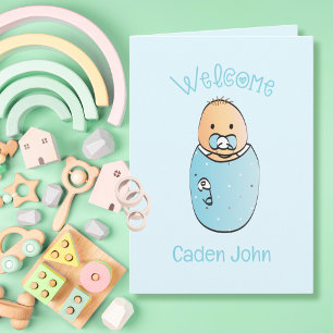 Tarjeta Adorable Blue Boy Sweet Keepsake Baby Shower