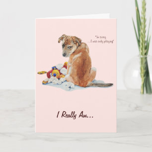 Tarjeta adorable cachorro marrón y teddy lo siento