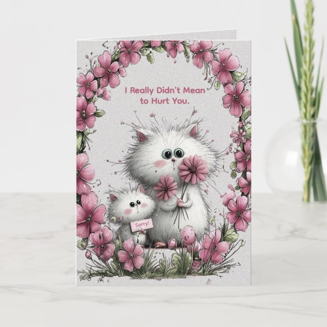 Tarjeta Adorable Cats Apology Greeting Card (Anverso)