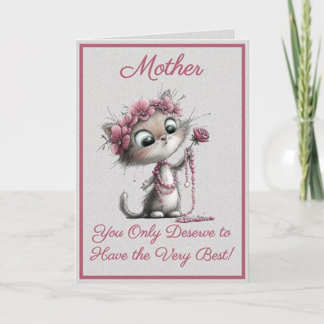 Tarjeta Adorable Cats Best Mother's Day Greeting Card (Anverso)