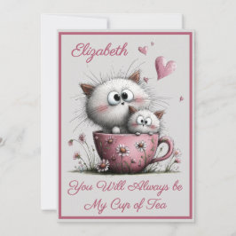 Tarjeta Adorable Cats Valentines Day Greeting Card