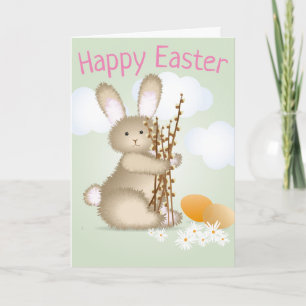 Tarjeta Adorable conejito feliz Pascua
