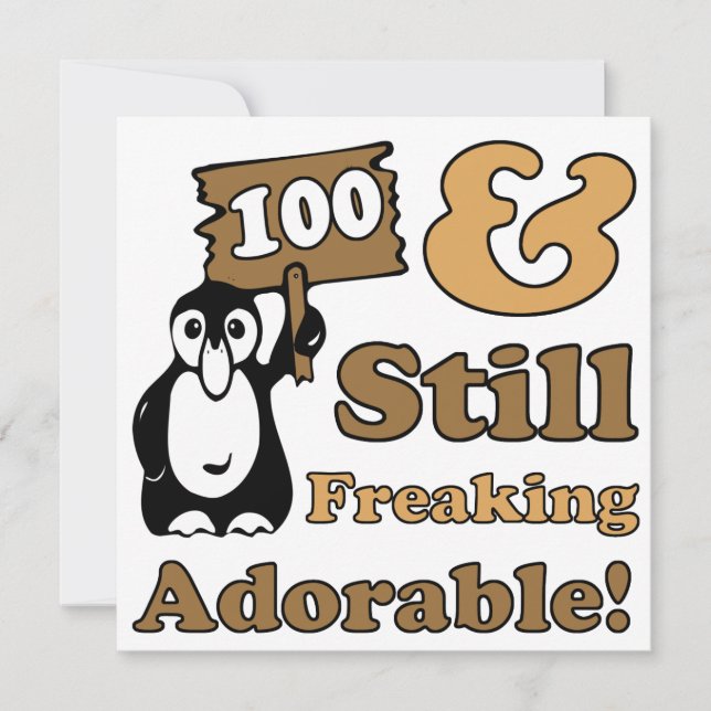 Tarjeta Adorable cumpleaños número 100 (Anverso)