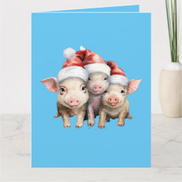 Tarjeta Adorable Cute Pequeños Navidades Piggie Saludos