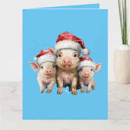 Tarjeta Adorable Cute Pequeños Navidades Piggie Saludos