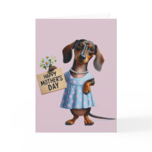 Adorable Dachshund Día de la Madre 