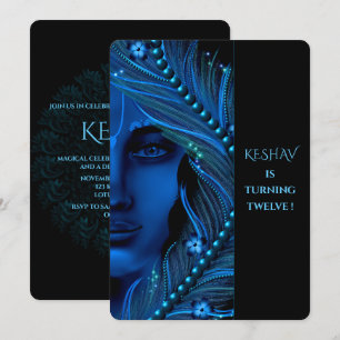 Tarjeta adorable de Krishna para cumpleaños - Arte