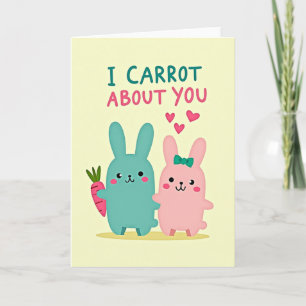 Tarjeta Adorable de 'Me Importa Zanahoria Por Ti'