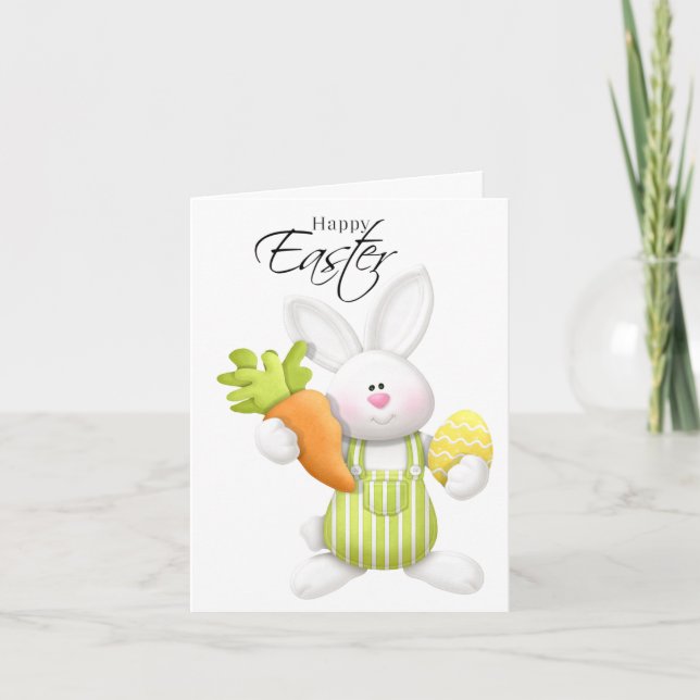 Tarjeta adorable del conejito de pascua (Anverso)