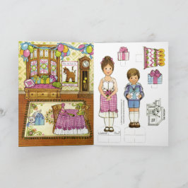 Tarjeta Adorable Gingham Birthday Party Old Fashion