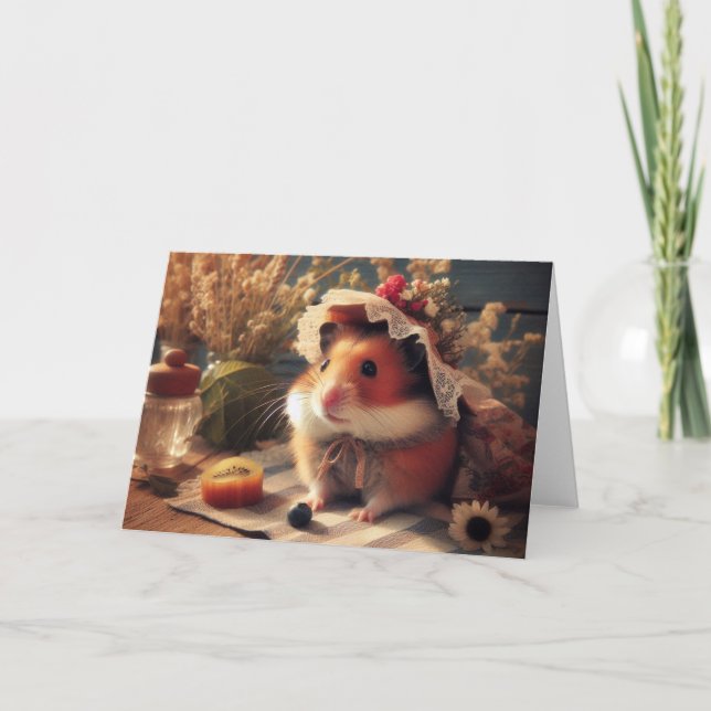 Tarjeta Adorable Hamster de Verano (Anverso)